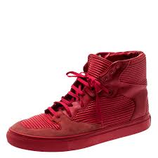 Women's court royale 2 mid high top casual sneakers from finish line. Balenciaga Red Leather And Suede High Top Sneakers Size 42 Balenciaga Tlc