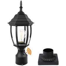 Maybe you would like to learn more about one of these? Partphoner Dusk To Dawn Outdoor Post Light With Pier Mount Base Waterproof Pole Lantern Light Fixture Exterior Lamp Post Lantern Head With Clear Glass Panels For Garden Patio Pathway 6 Inch