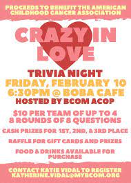 The correct answer is true. Burrell College Of Osteopathic Medicine Crazy In Love Trivia Night Fundraiser
