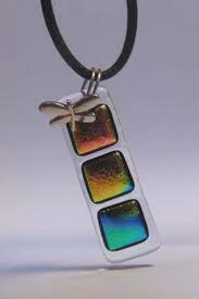 Modern Pendant With Dichroic Love The Added Charm Fused Glass Jewelry Fused Glass Jewelry Dichroic Dichroic Glass Jewelry