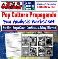 Pop Culture Propaganda Fun Analysis Worksheet Distance Learning Students Analyze Pop C In 2020 Distance Learning Critical Thinking Skills Social Studies Resources