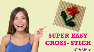 Simple easy cross stitch flowers. Cross Stitch Flower Specially For Beginners Easy Youtube