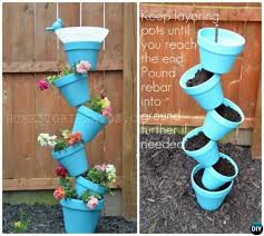 Bird Bath And Feeder Combo Vertical Flower Pot Tower Bird Feeder Diy Flower Clay Pot Tower Projects For Garden Flower Pot Tower Flower Pot Garden Diy Flower Pots