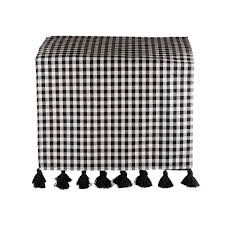 Black White Check Table Runner In 2020 Table Runners Tassel Runner Linen Table Runner