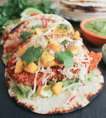 Maybe you would like to learn more about one of these? Crispy Fish Tacos With Mango Salsa And Avocado Salsa Verde Domesticate Me Recipe Mango Salsa Fish Tacos Salsa Verde