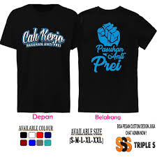 Kaos Cah Kerjo Pasukan Anti Prei Sablon Biru Keren Kaos Pria Keren Anti Prei Depan Belakang Shopee Indonesia
