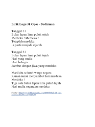 Lagu setia untuk hari merdeka malaysia 2019, malaysia independent day 2019 theme song. Lirik Lagu 31 Ogos