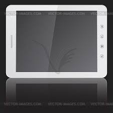 These stock designs are available to use in commercial projects after licensing. White Tablet Pc Computer On Black Vector Clipart