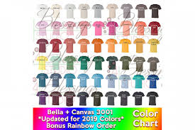 Bella Canvas 3001 Color Chart 2019 Updated Psd Jpg Editable