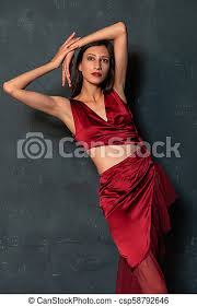 Photos of beautiful brides from kharkov, ukraine presented by international dating agency ukreine: Ukrainian Brunette In Red Tall Slender Ukrainian Brunette In A Bright Red Dress Canstock