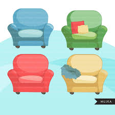 Sofa And Armchairs Clipart Cute Furniture Lounge Chair Lazy Boy Cushions Pillows And Couches Graphics Commercial Use Png Clip Art In 2020 Cute Furniture Lazy Boy Pillows