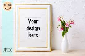 Gold Decorated Frame Mockup With Flower Graphic By Tasipas Creative Fabrica In 2020 Design Mockup Free Frame Mockups Free Packaging Mockup