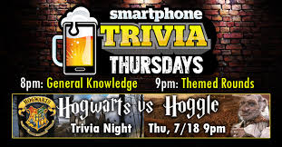 This is a collection of this week's daily trivi. Thursday Trivia Hogwarts Vs Hoggle The Forge Tavern