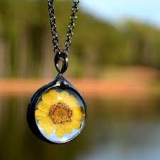 Years later as a teacher. Amazon Com Yellow Sunflower Real Dry Pressed Flower In Glass Handmade Pendant Necklace Nature Gift For Her 2543 Handmade