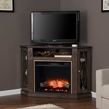 There is plenty of room for the cable box and dvd player, as well as room for books and small items. Southern Enterprises Austindale Light Brown Corner Electric Fireplace With Media Storage Fr1137556 Bellacor