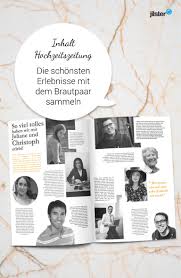 In Der Hochzeitszeitung Erzahlen Die Freunde Des Brautpaares Hochzeitszeitung Brautpaar Hochzeitszeitung Ideen