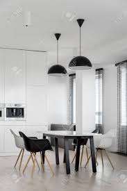 stylish dining area with modern table