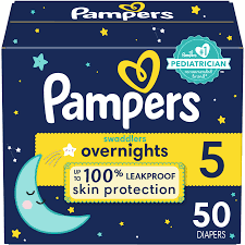 Pampers overnight diapers size 5