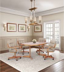 Pecan Caster Castor Dining Set Laminate