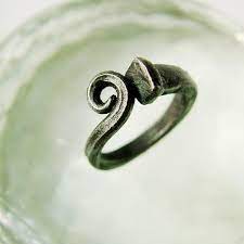 Scrolled Iron Nail Ring Etsy Horse Shoe Nails Metal Jewelry Horseshoe Nail Art