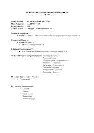 Pembelajaran matematika materi fpb dan kpk di sd dengan. Doc Rpp Matematika Kelas 1 Annisa Utami Academia Edu