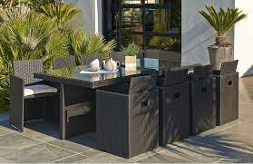 salon de jardin resine tressee table et 8 fauteuils salon de jardin encastrable mobilier de jardin design mobilier jardin