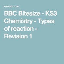 Bbc Bitesize Ks3 Chemistry Types Of Reaction Revision 1 Chemistry Revision Chemical Equation Chemistry