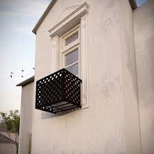 This window air conditioner cover provides excellent defense against bad weather, including rain and snow. Wrought Iron Air Conditioner Cages By Hooks Lattice