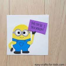 Close the card, press down for the glue to set. How To Make A Minion Father S Day Card
