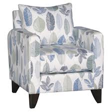 Contemporary Blue And White Leaf Accent Chair Bryn In 2020 Furniture Accent Chairs Chair