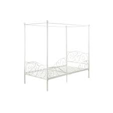 It did not take that long to deliver. Twin Size White Metal Canopy Bed With Heart Scroll Design Fastfurnishings Com