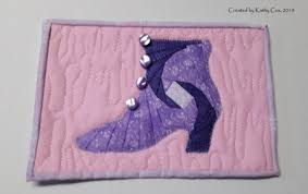 Free floral iris folding template. Quilted Folded Iris Victorian Shoe By Kathy Cox Stamping With Blue Moon Creations