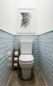 Toilet Design Guest Bathroom Blue Tiles Anna Kovalchenko Interiors Unique Bathroom Tiles Bathroom Tile Designs Stylish Bathroom