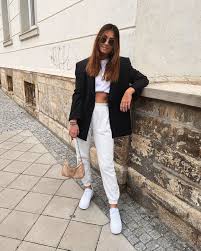 Jacket Black Blazer White Sneakers Joggers White T Shirt Prada Bag Wheretoget
