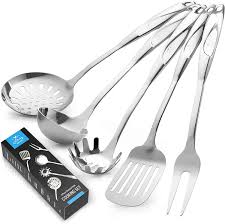 26 jul, 2021 posting komentar Buy Zulay Premium Stainless Steel Utensils 5 Pieces Comfortable Grip Stainless Steel Cooking Utensils Stainless Steel Kitchen Utensil Set Includes Spatula Pasta Server Spoon Ladle Carving Fork Online In Indonesia B087xssw2l