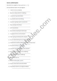 English Worksheets Double Negative Worksheet