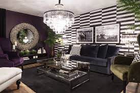 Living Room Iconic Block Walls In Deep Purple Sapphire Dark Emerald Green And The Blue Purple Living Room Blue Grey Living Room Black And White Living Room