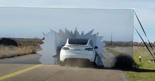 Tesla Autopilot drives into Wile E Coyote fake road wall in camera vs… |  Amber Mac