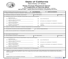 Name Change Registered Owner Of Trademark Or Service Mark Name Change California Names