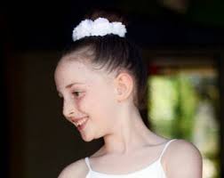 White Flower Hair Bun Clip, Bridal Hair Bun Clip, Flower Girl Hair Bun  Clip, Dance Recital Hair Bun Clip, Ballet Bun Wrap