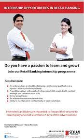 Internship Opportunities At Seylan Bank Plc Career First Internship Program Bank Jobs Internship