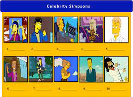 Get your friends together, put on your favorite episode of the simpsons and start the trivia game. Celebrity Simpsons Picture Quiz Name The Famous Simpsons Character Trivia Picture Round Simpsons Trivia Quiz Simpsons Trivia Simpsons Characters Trivia