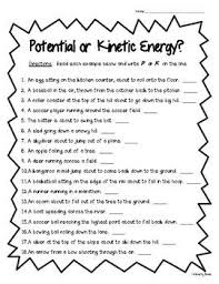 I Created This Potential Or Kinetic Energy Sort For My Students To Practice Reading Situations And De Kinetic Energy Activities Kinetic Energy Physical Science