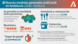 Baleares regula las restricciones de cada isla en función de un sistema de niveles ―de 0 a 4― que mide, entre otros, la incidencia acumulada de casos, los desde el lunes 3 de mayo entran en ellas cinco zonas nuevas y se quitan otras cinco y una localidad. El Boja Publica Las Nuevas Restricciones Que Estan En Vigor Desde Este Jueves Hasta El Fin Del Estado De Alarma