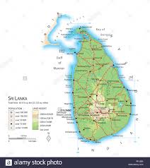 Die karte ist plastifiziert, um auf der karte schreiben und löschen zu können, als wäre es ein sri lanka karte. Karte Von Sri Lanka Stockfotografie Alamy