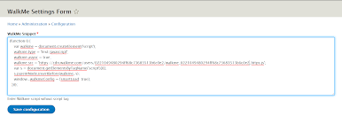 * this extension requires additional setup in order to function. Walkme Snippet Drupal Org