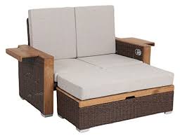 Auch für gärten und terrassen spielt holz eine große rolle. 2er Garten Sofa Mit Stahl Gestell Greemotion Rattan Lounge Bahia Lanzarote Daybed Zweigeteilt Braun Sofa Bett Aus Polyrattan Akazienholz Gartenmobel Zubehor Garten Suenaacampo Com
