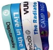 Custom Festival Polyester Fabric Woven Wristbands Recycled Friendly RPET  Wristbands with Lock
