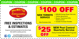 Call us today for termite control, ant control, bed bug control, and more. Online Discounts Palmetto Exterminators Pest Control