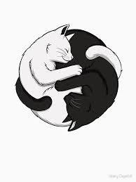 Black And White Cat Tattoo Designs Cat Ying Yang Tattoo Cat Ying Yang Tattoo In 2020 Black Cat Tattoos Cat Tattoo Cat Art